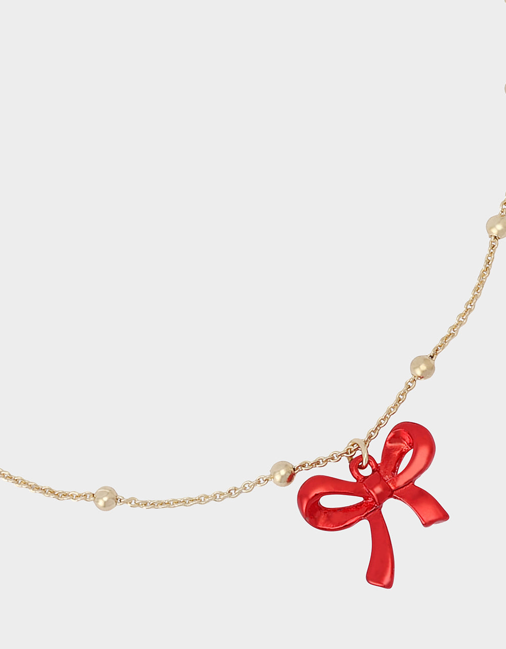 Betsey Johnson Hot Sale - PEARL BOW NECLAKCE SET RED Women's Pearl Bow Valentine's Day Necklace Set