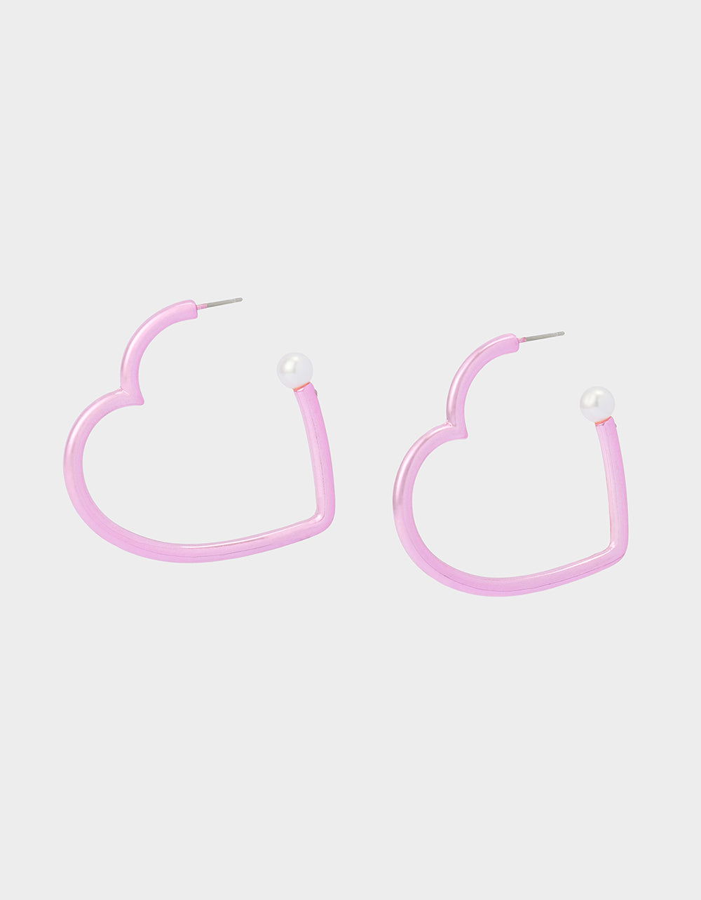 Betsey Johnson Exclusive - HEART HOOP EARRINGS PINK/WHITE Women's Valentine's Day Heart Hoop Earrings