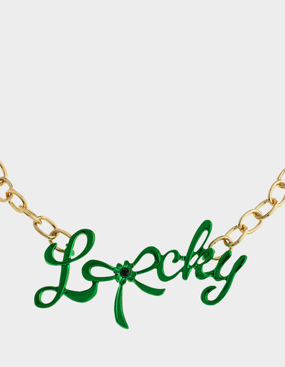 Betsey Johnson Trending - LUCKY FRONTAL NECKLACE GREEN Women's St. Patrick's Day Bib Necklace