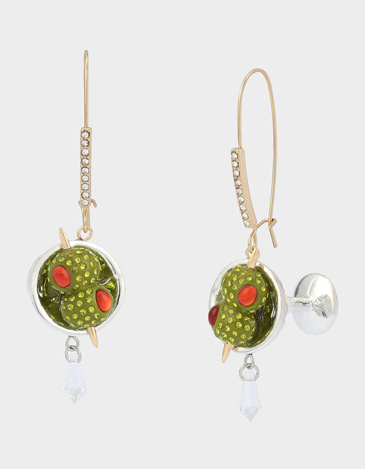 Betsey Johnson New - MARTINI DROP EARRINGS Women's Martini Glass Olive Drop Earrings