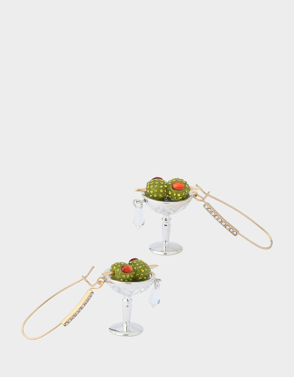 Betsey Johnson New - MARTINI DROP EARRINGS Women's Martini Glass Olive Drop Earrings