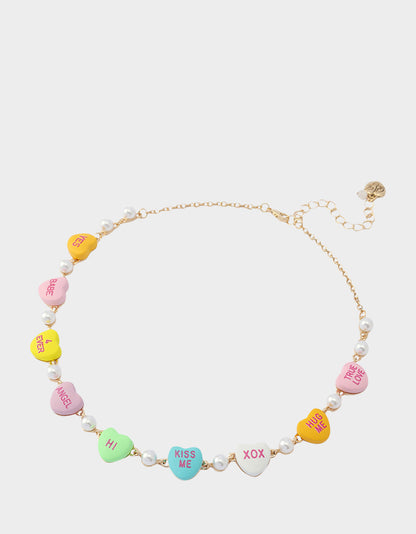 Betsey Johnson Recommended - SWEETHEART COLLAR NECKLACE MULTI Women's Valentine's Day Candy Hearts Necklace