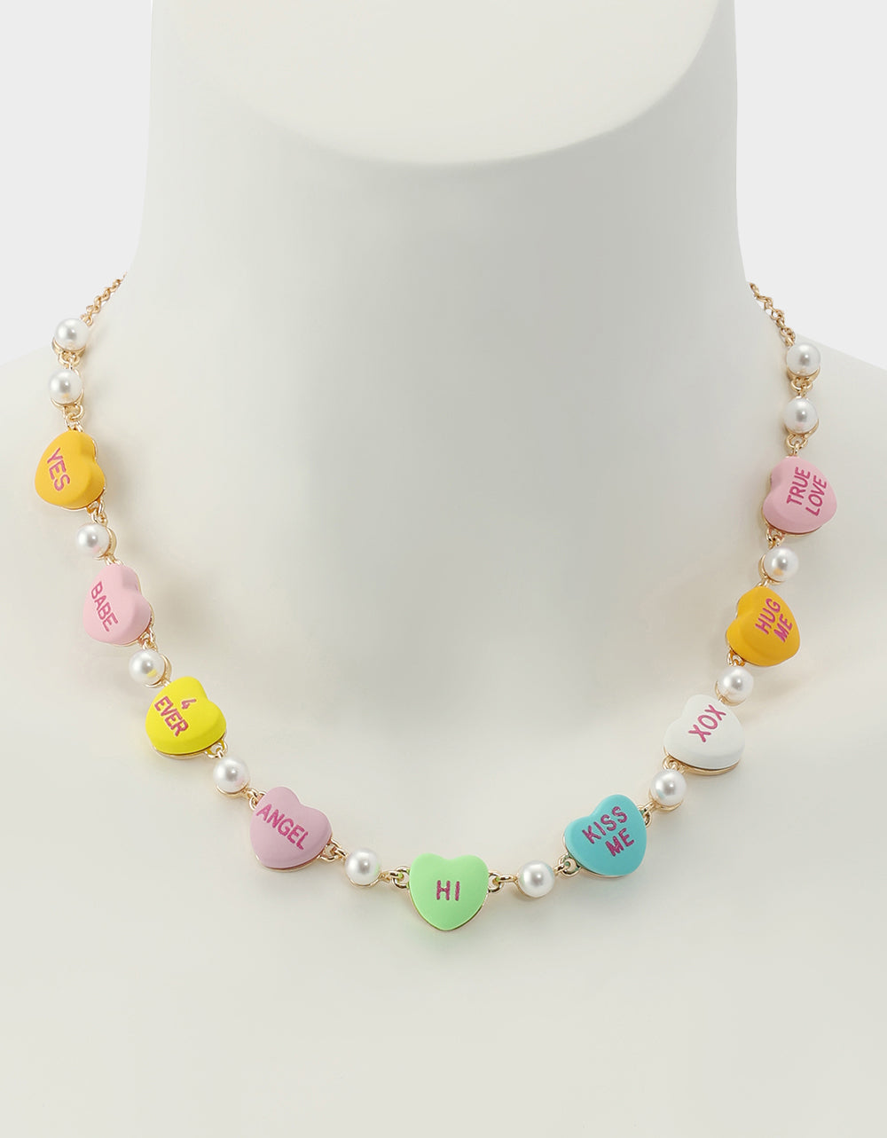 Betsey Johnson Recommended - SWEETHEART COLLAR NECKLACE MULTI Women's Valentine's Day Candy Hearts Necklace