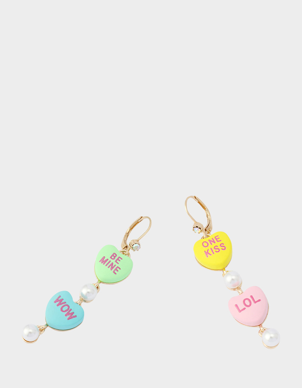 Betsey Johnson Customer Favorite - SWEETHEART LINEAR EARRINGS MULTI Women's Valentine's Day Candy Hearts Earrings