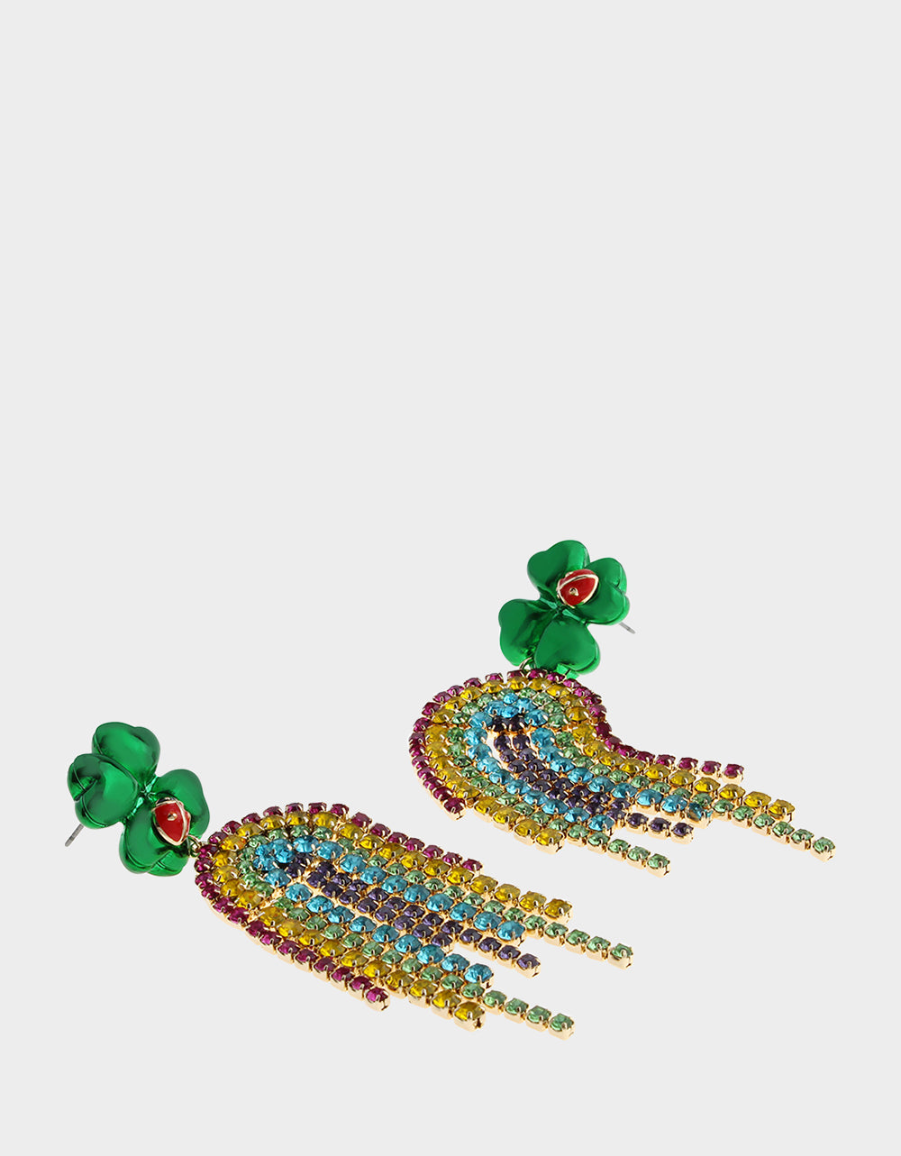 Betsey Johnson Quality - SHAMROCK RAINBOW CHANDELIER EARRINGS MULTI Women's St. Patrick's Day Shamrock Rainbow Earrings