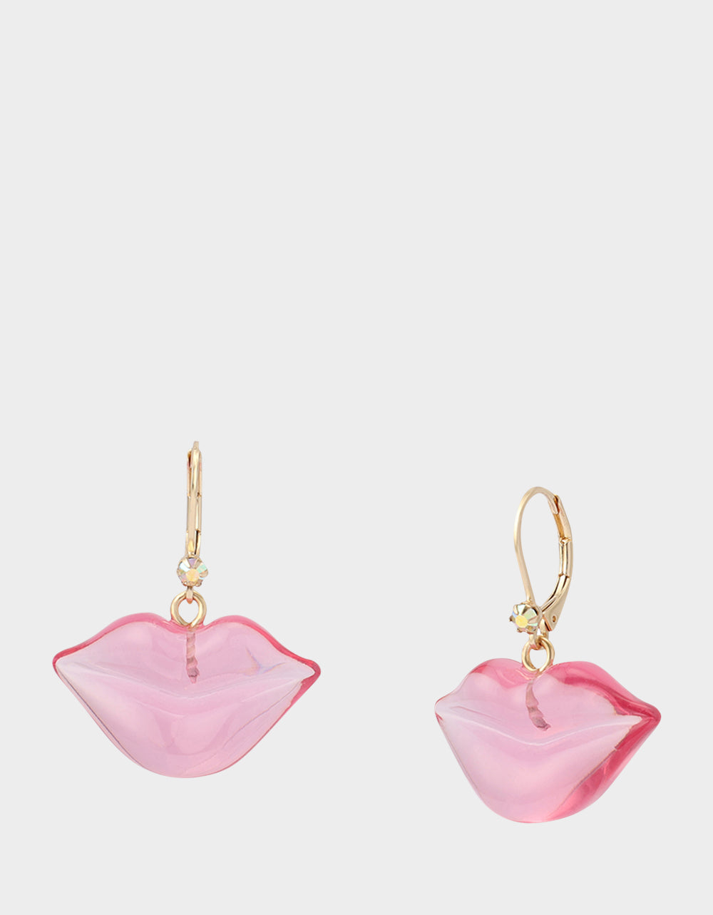 Betsey Johnson Classic - LIPS LEVER BACK EARRINGS PINK Women's Valentine's Day Drop Lips Earrings