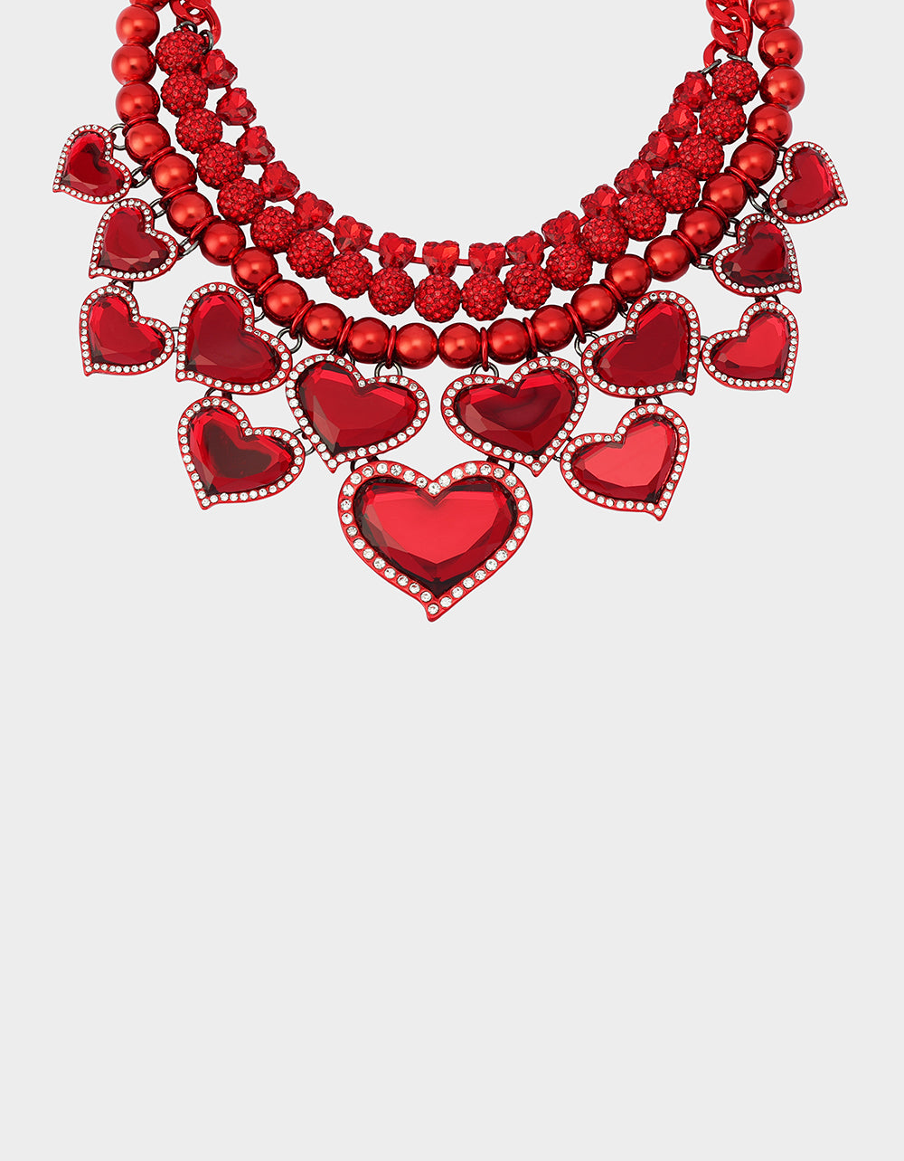 Betsey Johnson Discount - VALENTINE'S LOVE SPELL BUNDLE Women's Valentine's Day Red Heart Necklace and Bracelet Set