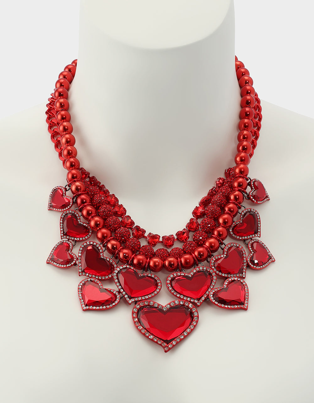 Betsey Johnson Discount - VALENTINE'S LOVE SPELL BUNDLE Women's Valentine's Day Red Heart Necklace and Bracelet Set