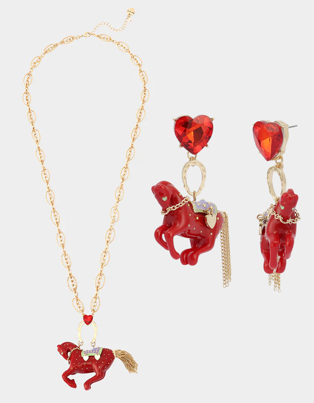 Betsey Johnson Discount - YEAR OF THE HORSE BUNDLE Chinese New Year Horse Necklace and Drop Earrings Set