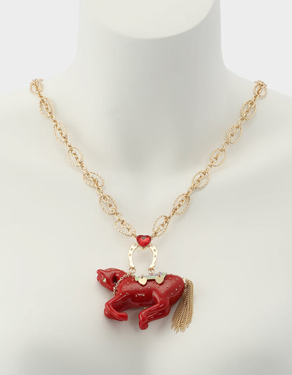 Betsey Johnson Discount - YEAR OF THE HORSE BUNDLE Chinese New Year Horse Necklace and Drop Earrings Set