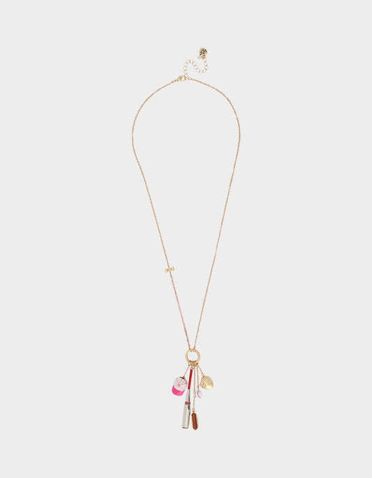 Betsey Johnson Best Seller - BASEBALL CHARM PENDANT NECKLACE PINK Sports-Themed Rhinestone Women's Necklace