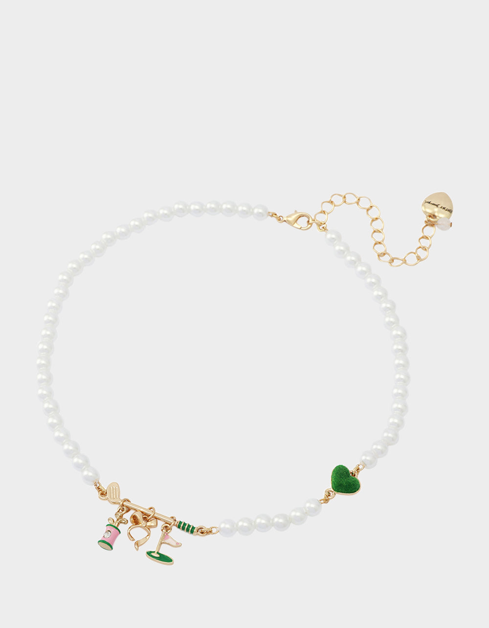 Betsey Johnson Value - GOLF FRONTAL NECKLACE GREEN Women's Sports-Themed Golf Pearl Necklace