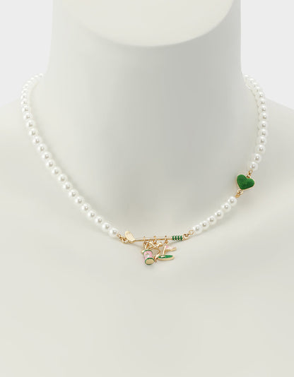 Betsey Johnson Value - GOLF FRONTAL NECKLACE GREEN Women's Sports-Themed Golf Pearl Necklace
