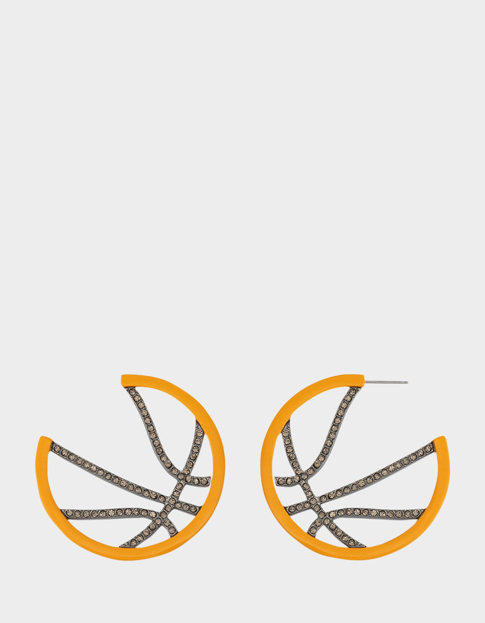 Betsey Johnson Hot Sale - BASKETBALL HOOP EARRINGS ORANGE Sports-Themed Rhinestone Women's Earrings