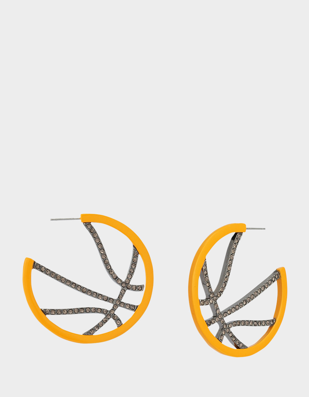 Betsey Johnson Hot Sale - BASKETBALL HOOP EARRINGS ORANGE Sports-Themed Rhinestone Women's Earrings