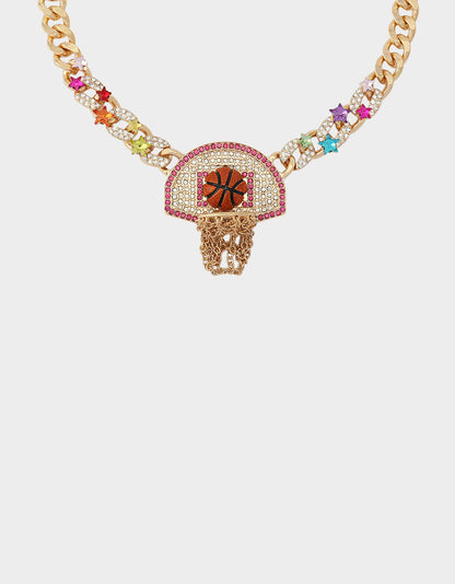 Betsey Johnson Best Price - BASKETBALL SHORT PENDANT NECKLACE ORANGE Sports-Themed Women's Statement Necklace