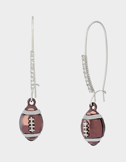 Betsey Johnson Premium - FOOTBALL DROP EARRINGS BROWN Women's Hook Football Earrings