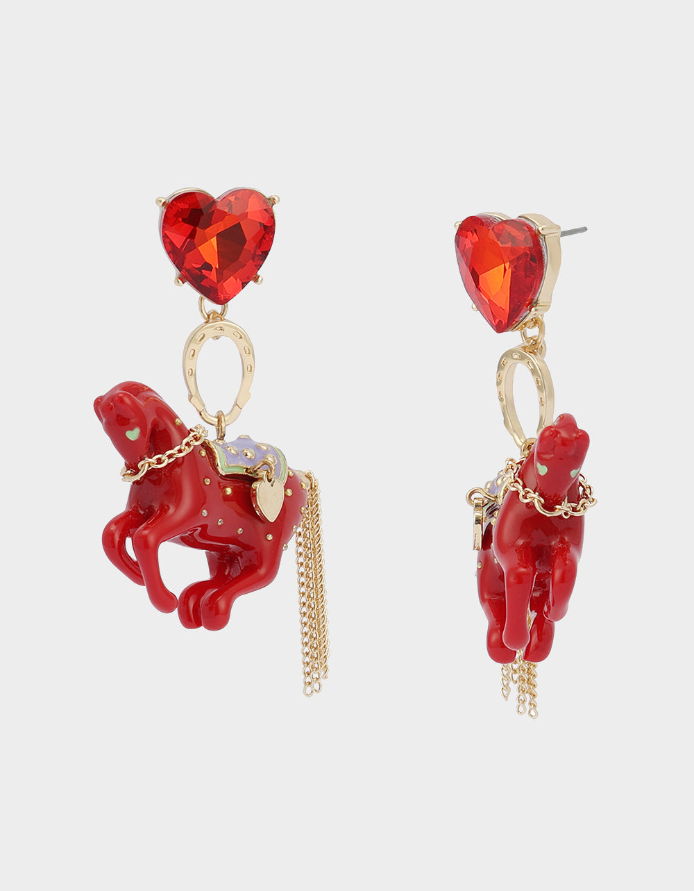 Betsey Johnson Popular - YEAR OF THE HORSE DROP EARRINGS RED Women's Chinese New Year Horse Drop Earrings