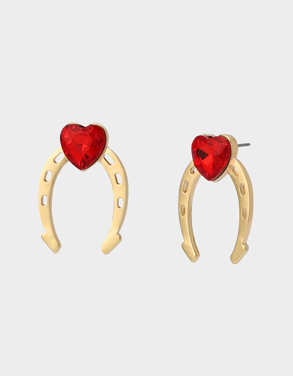 Betsey Johnson Hot Sale - HORSESHOE STUD EARRINGS RED Women's Chinese New Year Horseshoe Stud Earrings