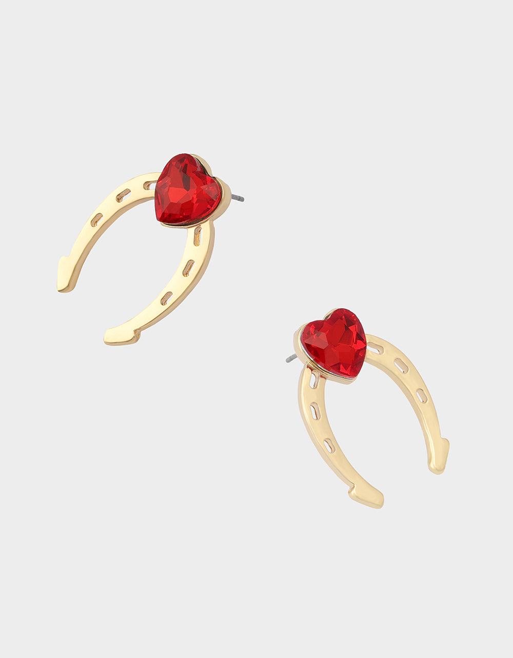 Betsey Johnson Hot Sale - HORSESHOE STUD EARRINGS RED Women's Chinese New Year Horseshoe Stud Earrings