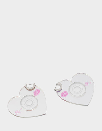 Betsey Johnson Quality - CD HEART HOOPS METALLIC Women's Heart-Shaped Disc Earrings