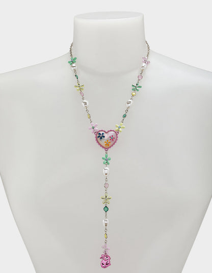 Betsey Johnson Everyday - HOP TO IT FLOWER EGG Y NECKLACE MULTI