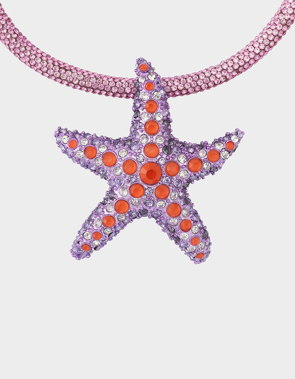 Betsey Johnson Quality - MERMAID JEWELS STARFISH PENDANT PURPLE Women's Starfish Rhinestone Rope Necklace