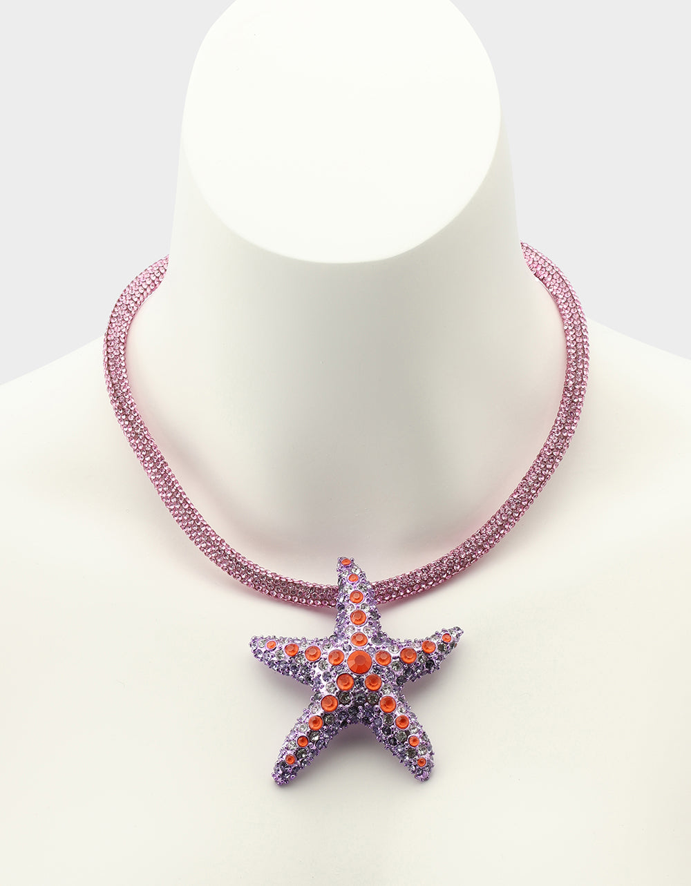 Betsey Johnson Quality - MERMAID JEWELS STARFISH PENDANT PURPLE Women's Starfish Rhinestone Rope Necklace