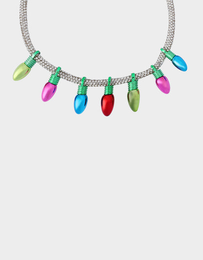 Betsey Johnson Discount - MULTI LIGHT BIB NECKLACE Women's Christmas-Themed Lights Bib Necklace