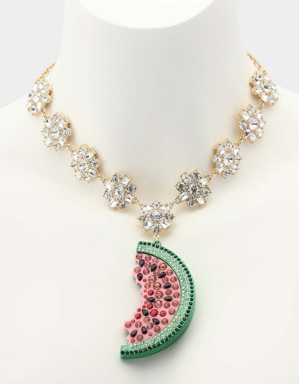 Betsey Johnson Recommended - BETSEYS BACKYARD WATERMELON PENDANT MULTI Women's Watermelon Rhinestone Pendant Necklace