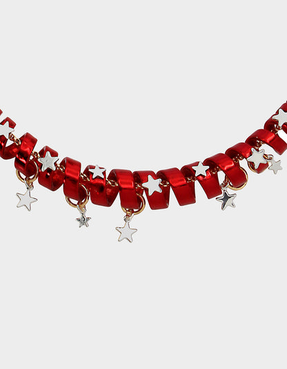 Betsey Johnson Trusted - BETSEYS HOLIDAY COIL NECKLACE RED