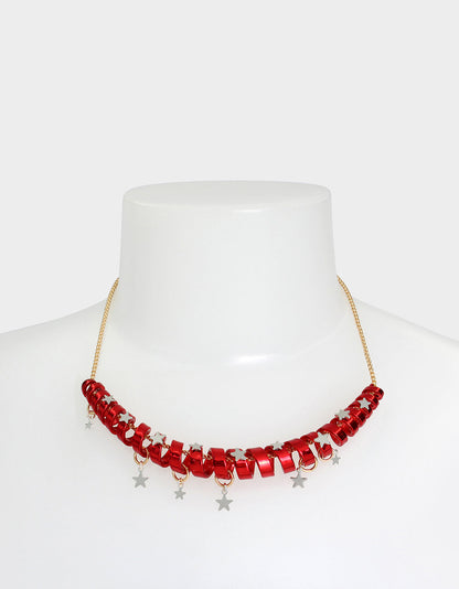 Betsey Johnson Trusted - BETSEYS HOLIDAY COIL NECKLACE RED