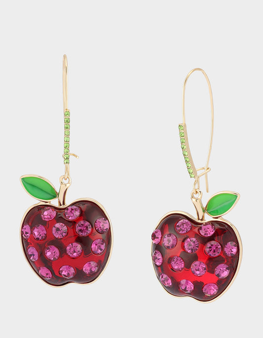 Betsey Johnson Hot Sale - APPLE DROP EARRING RED MULTI Women's Apple Hook Drop Earrings