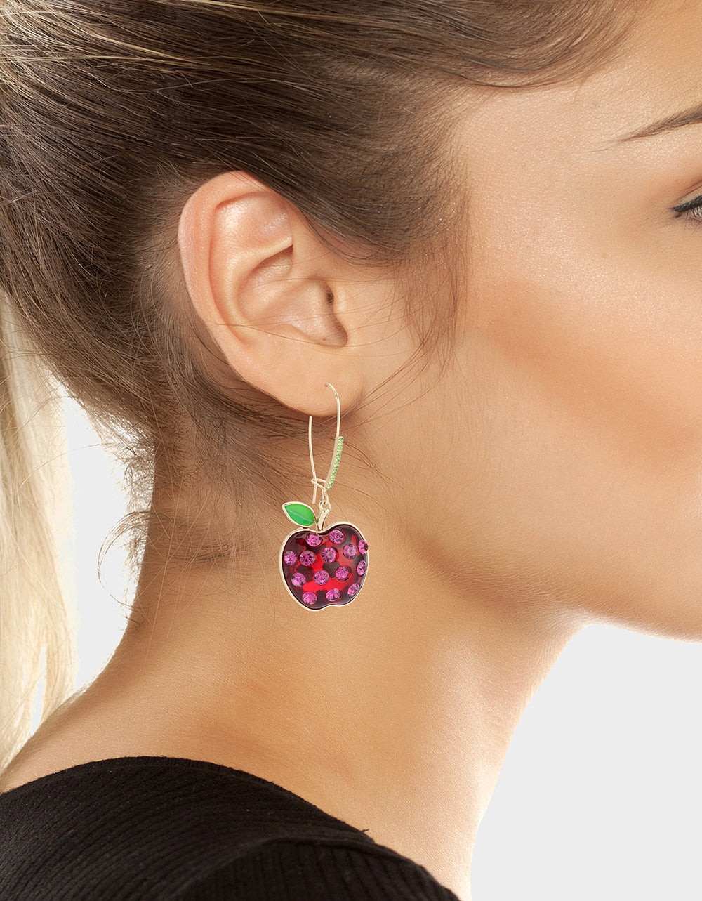 Betsey Johnson Hot Sale - APPLE DROP EARRING RED MULTI Women's Apple Hook Drop Earrings