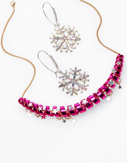 Betsey Johnson Classic - BETSEYS HOLIDAY COIL NECKLACE PINK