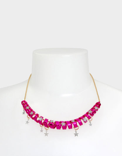 Betsey Johnson Classic - BETSEYS HOLIDAY COIL NECKLACE PINK