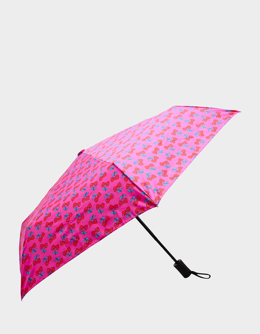 Betsey Johnson Signature - BETSEY'S CHERRY HEART PRINT UMBRELLA PINK MULTI