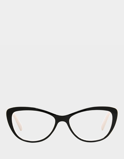 Betsey Johnson Popular - EFFORTLESS CHIC CAT EYE READING GLASSES BLACK Women's Black Nude Cat Eye Reading Glasses