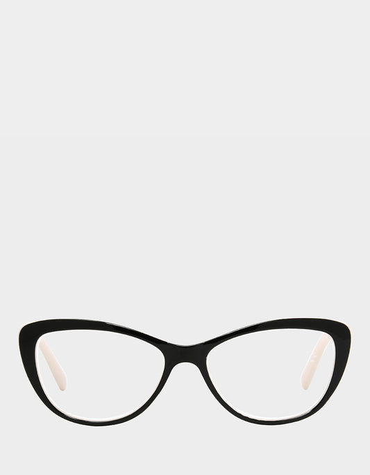 Betsey Johnson Popular - EFFORTLESS CHIC CAT EYE READING GLASSES BLACK Women's Black Nude Cat Eye Reading Glasses