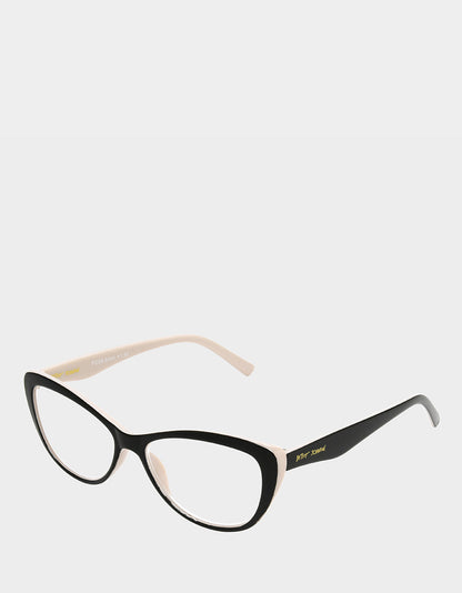 Betsey Johnson Popular - EFFORTLESS CHIC CAT EYE READING GLASSES BLACK Women's Black Nude Cat Eye Reading Glasses