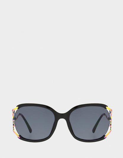 Betsey Johnson Popular - BLAZING STAR SUNGLASSES BLACK Women's Black Rainbow Butterfly Sunglasses