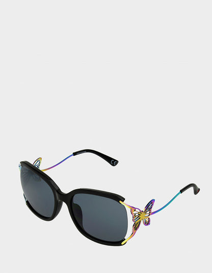 Betsey Johnson Popular - BLAZING STAR SUNGLASSES BLACK Women's Black Rainbow Butterfly Sunglasses
