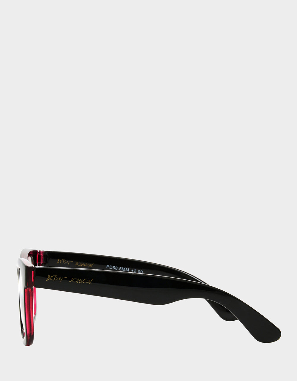 Betsey Johnson Essential - RADIATE JOY SQUARE READING GLASSES BLACK Women's Black Pink Way Frame Reading Glasses
