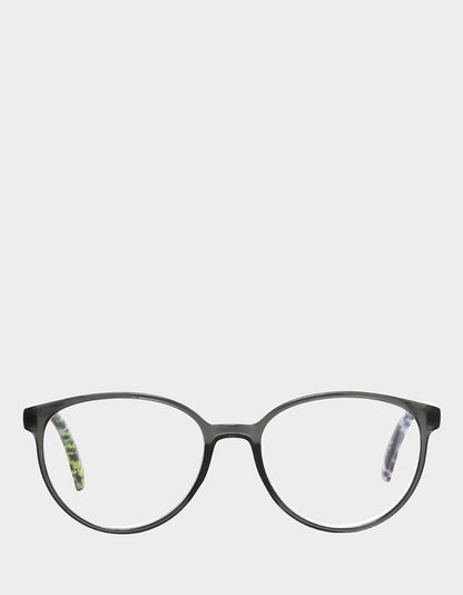 Betsey Johnson Hot Sale - CAREFREE DAYS ROUND READING GLASSES LIGHT GREY Women's Round Grey Pastel Reading Glasses