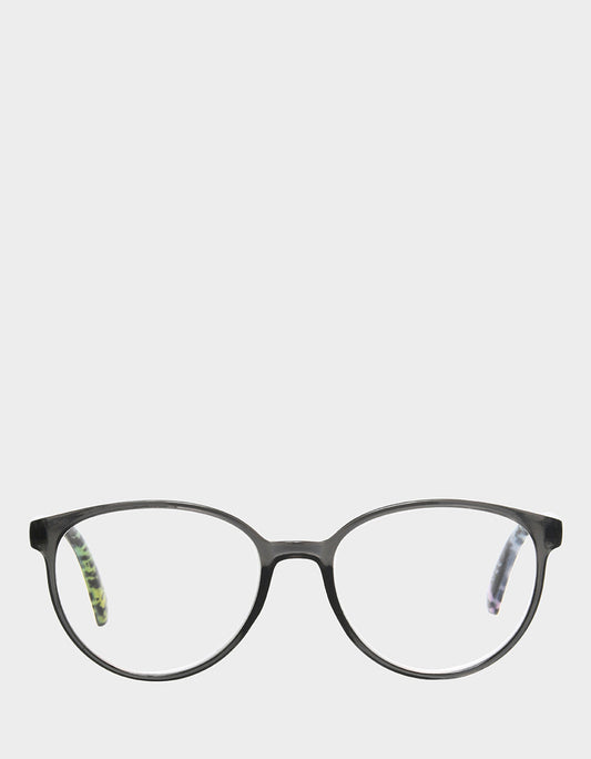 Betsey Johnson Hot Sale - CAREFREE DAYS ROUND READING GLASSES LIGHT GREY Women's Round Grey Pastel Reading Glasses