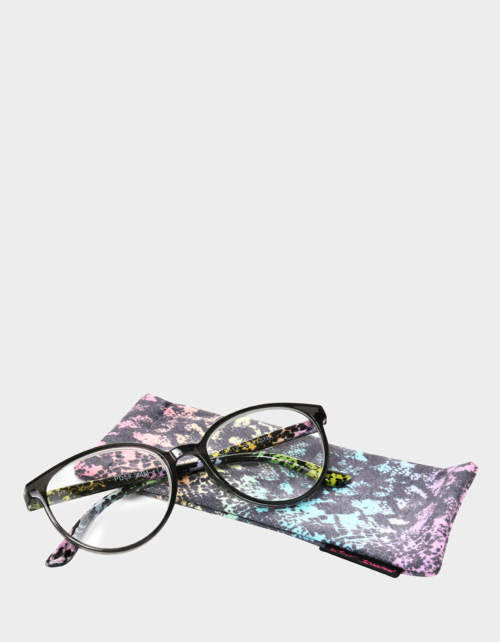 Betsey Johnson Hot Sale - CAREFREE DAYS ROUND READING GLASSES LIGHT GREY Women's Round Grey Pastel Reading Glasses