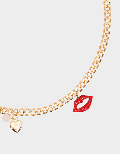 Betsey Johnson Great Value - MULTI CHARM CHAIN BELT GOLD Women's Metal Charm Adjustable Belt