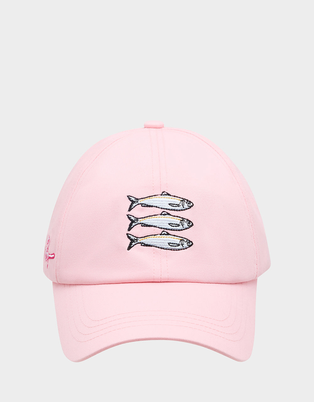 Betsey Johnson Quality - SARDINE EMBROIDERED BASEBALL CAP Women's Pink Sardine Baseball Hat
