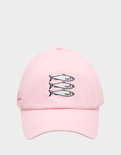 Betsey Johnson Quality - SARDINE EMBROIDERED BASEBALL CAP Women's Pink Sardine Baseball Hat