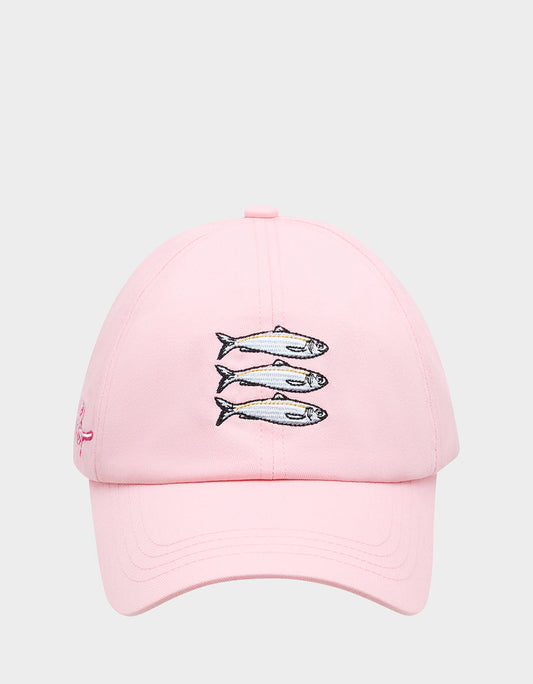 Betsey Johnson Quality - SARDINE EMBROIDERED BASEBALL CAP Women's Pink Sardine Baseball Hat